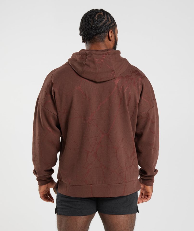 Men's Gymshark Power Zip Hoodie Brown | NZ 7CJXMV